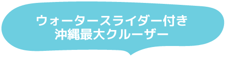 ウォータースライダー付き沖縄最大クルーザー